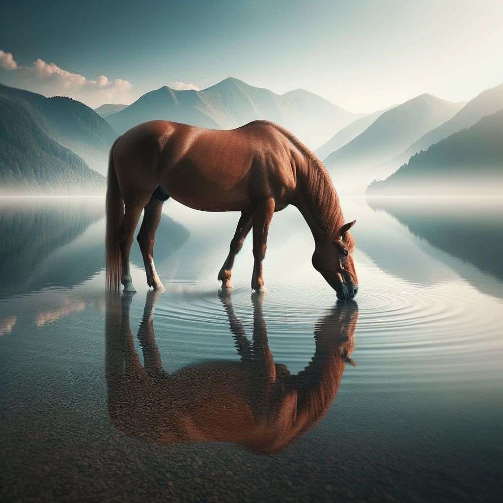 a horse, digital art, depth effects